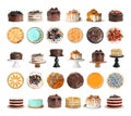Set of different delicious cakes isolated Royalty Free Stock Photo