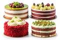 Set of different delicious cakes Royalty Free Stock Photo