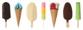 Set of different delicious ice creams Royalty Free Stock Photo