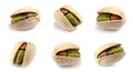 Set of different delicious organic pistachio nuts Royalty Free Stock Photo