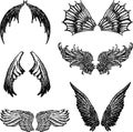 Set of the different demons wings