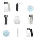 Set of different dental flosses on white Royalty Free Stock Photo