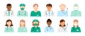 Set of 12 different diverse doctor icons