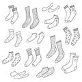 Set of different doodle socks.