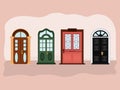 set of different doors