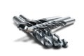 Set of different drill bits on isolated background Royalty Free Stock Photo