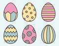 Set of different Easter eggs.