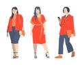 Set of different elegant wearing modern fashion people group of 3d character.