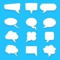 Set different empty speech bubble, chat sign icon - stock vector
