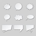 Set different empty speech bubble, chat sign icon - stock vector. Realistic trendy think bubbles set with shadow.Empty blank comic