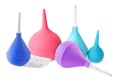 Set with different enemas on white background Royalty Free Stock Photo