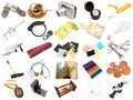Set from different everyday items Royalty Free Stock Photo