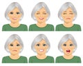 Set of different expressions of the same senior woman Royalty Free Stock Photo