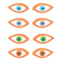 Set of different eyes