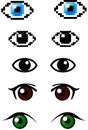 Set of different eyes