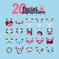 Set of different facial expression Vector Royalty Free Stock Photo