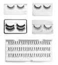 Set with different false eyelashes Royalty Free Stock Photo