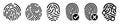 Set different fingerprint scanning icon sign - vector Royalty Free Stock Photo