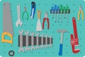Toll set on a toolboard Royalty Free Stock Photo