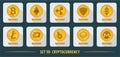 Set of different flat icons exchange cryptocurrency