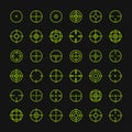 Set of different flat vector crosshair sign icons