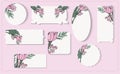 Set of different floral paper labels