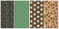 Set of different floral vintage seamless patterns