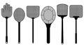 Set of different fly swatters Royalty Free Stock Photo