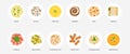 Set of different food vector icons for menu Royalty Free Stock Photo