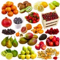 Set of assorted fruits isolated on white Royalty Free Stock Photo