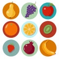 Set of Different Fruits. Fruits Icons