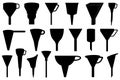 Set of different funnels