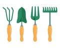 Set of Different Gardening Tools. Spring Garden Items. Various Tools for Gardening.