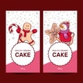 Set of different gingerbreads. Christmas card.