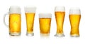 Set of different glasses of beer Royalty Free Stock Photo