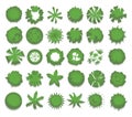 Set of different green trees, shrubs, hedges. Top view for landscape design projects. Vector illustration, isolated on Royalty Free Stock Photo