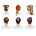 Set of different hairstyles woman and man Royalty Free Stock Photo