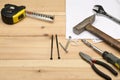 Set of different hand tools for repair and construction Royalty Free Stock Photo