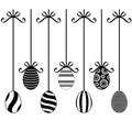 Set of different hanging Easter egg decorations Royalty Free Stock Photo