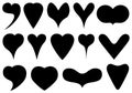 Set of different hearts