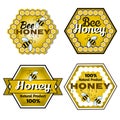 Set of different honey logo. Label template design Royalty Free Stock Photo