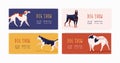 Set of different horizontal web banner of dog show vector flat illustration. Colorful template of event announcement