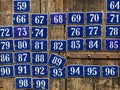 Set of different house number plates Royalty Free Stock Photo