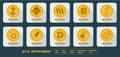 Set of different icons cryptocurrency Royalty Free Stock Photo