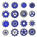 Set of different icons gears. Vector illustration. Vector elements