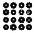 Set of different circular saw blades Royalty Free Stock Photo