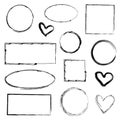 Set of 13 different isolated frames for graphic design, decoration of social networks. Frames of square, rectangular