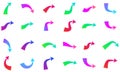 Set of different isolated multicolored arrows