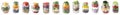 Set of different jars with healthy salads on background. Banner design Royalty Free Stock Photo