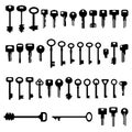 Set of different keys vector illustration on a white isolated background Royalty Free Stock Photo